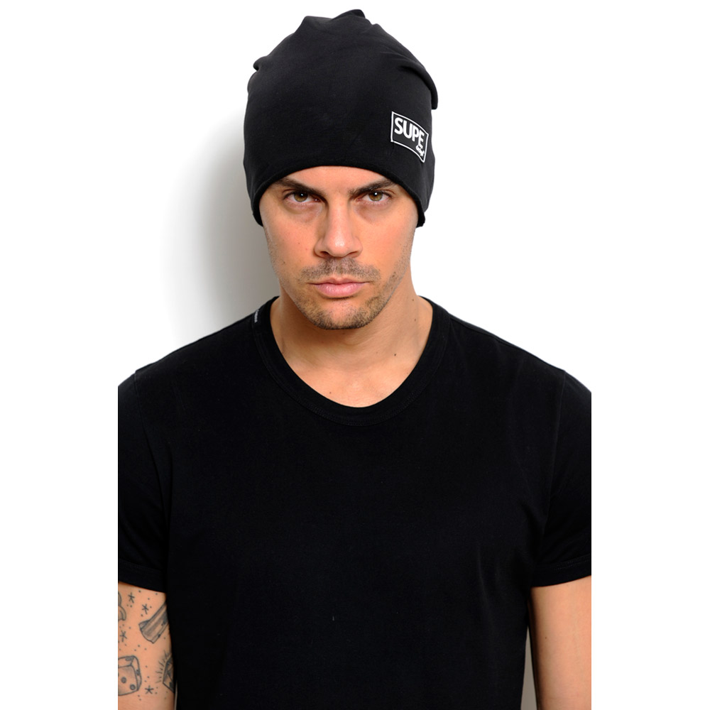 BEANIE - BEANIE RUBBER LABEL BLACK M